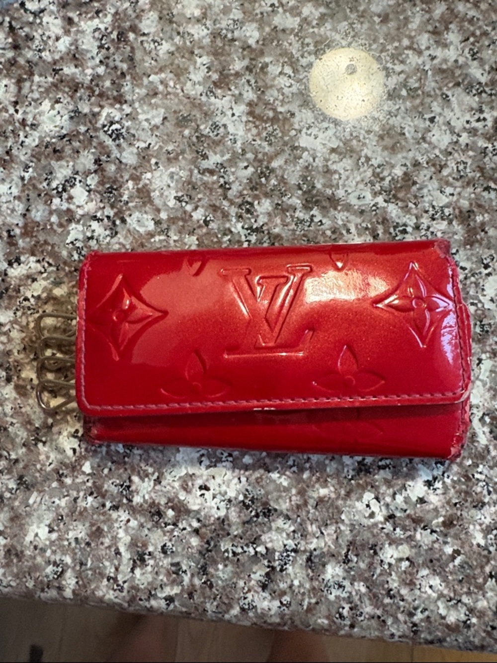Louis Vuitton Red Patent Monogram Key Pouch